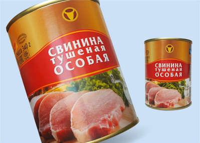 круговая этикетка для тушеной свинины